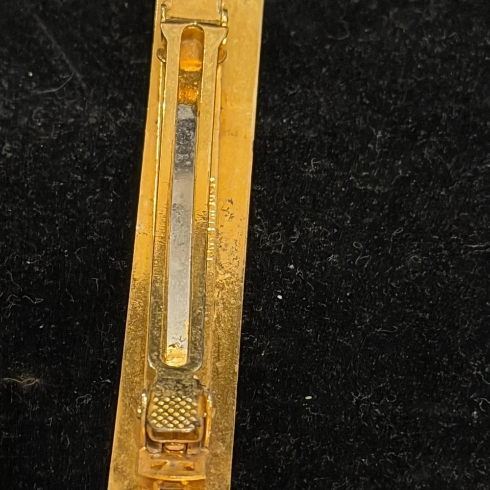 Vintage French Gold Tone Barrette | Made in France| Ornate Etched Design
